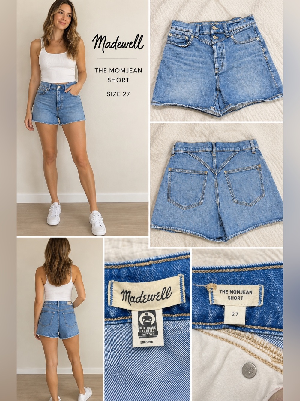 Madewell Light Blue Momjean Denim Shorts